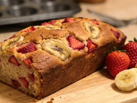 The Best Strawberry Banana Bread Recipe (Moist & Easy)