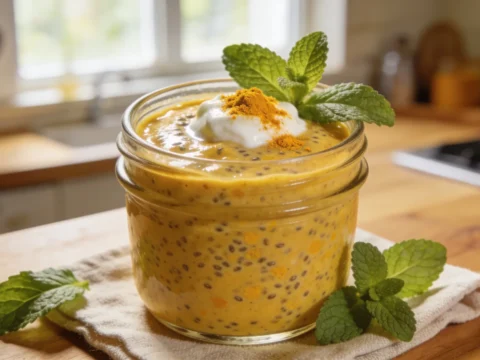 Turmeric Chia Pudding – Anti-Inflammatory Golden Overnight Jar