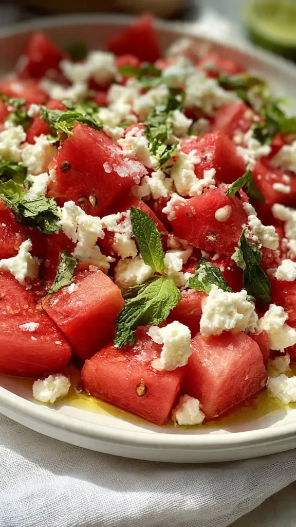 Watermelon Feta Mint Salad
