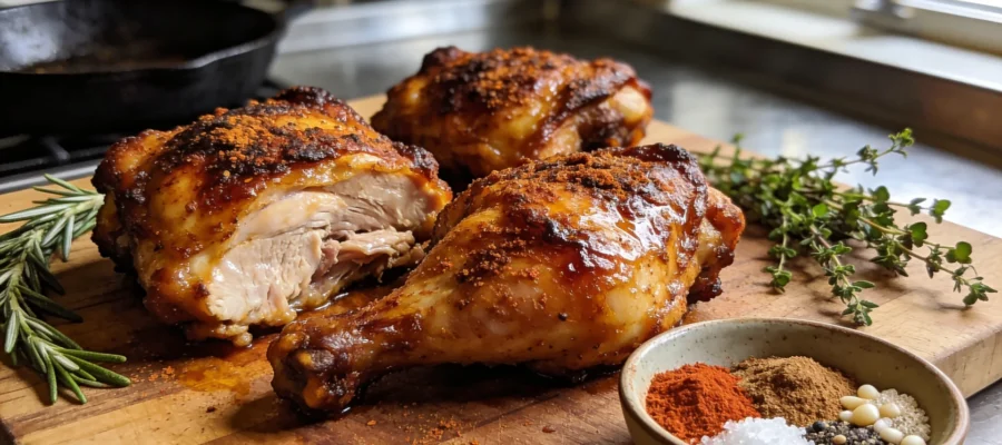 BBQ Chicken Thighs — Crispy Skin, Smoky 5-Ingredient Rub