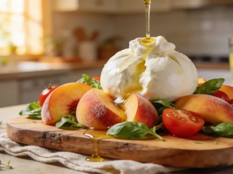 Burrata Caprese Salad with Peaches — Summer Entertaining
