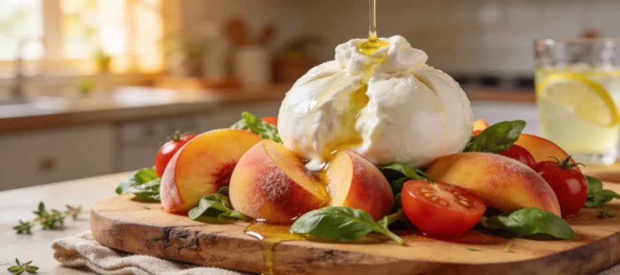Burrata Caprese Salad with Peaches — Summer Entertaining