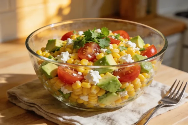 Corn Avocado Salad — 5 Ingredient Summer Side