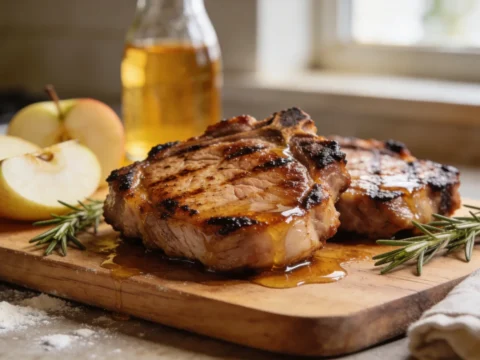 Grilled Pork Chops with Apple Cider Marinade
