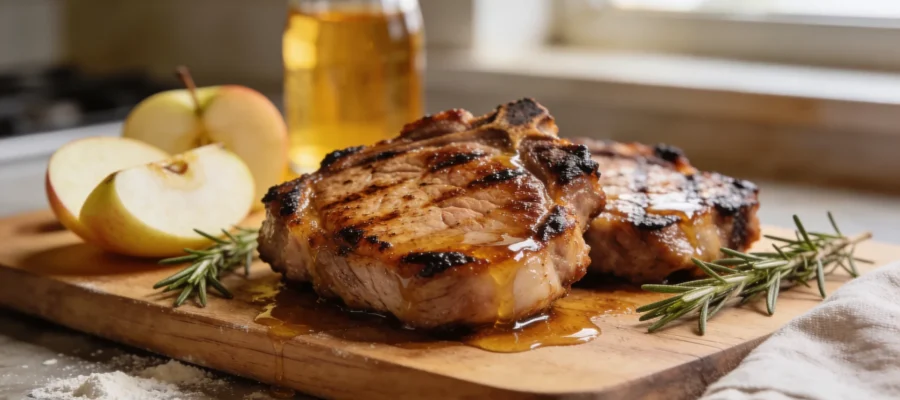 Grilled Pork Chops with Apple Cider Marinade