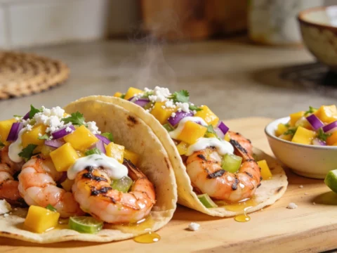 Grilled Shrimp Tacos with Fresh Mango Salsa