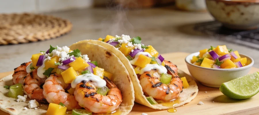 Grilled Shrimp Tacos with Fresh Mango Salsa