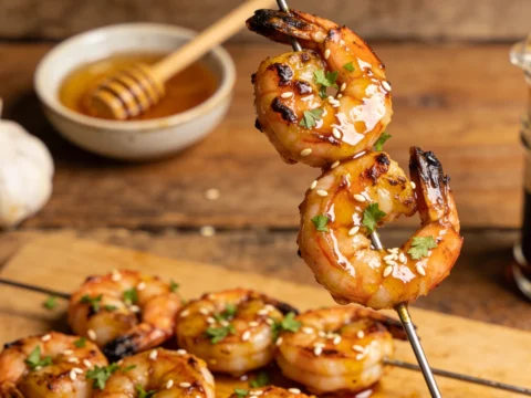 Honey Garlic Grilled Shrimp Skewers — 15 Minutes