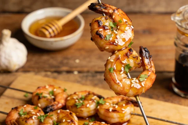 Honey Garlic Grilled Shrimp Skewers — 15 Minutes