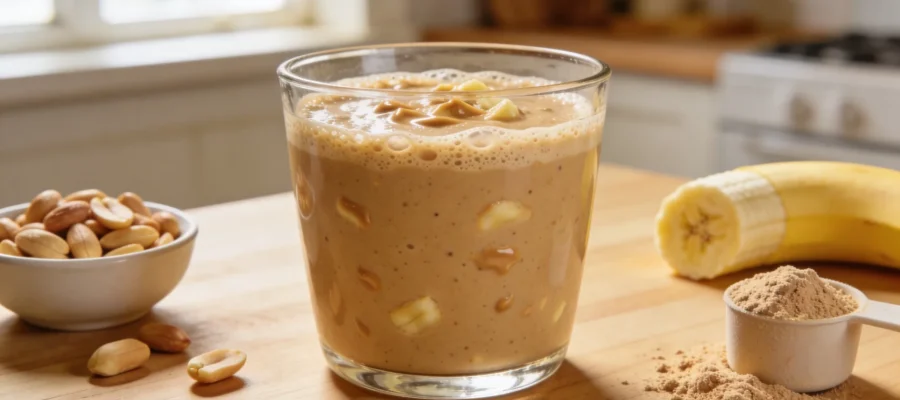 Peanut Butter Banana Protein Smoothie — 25g Protein