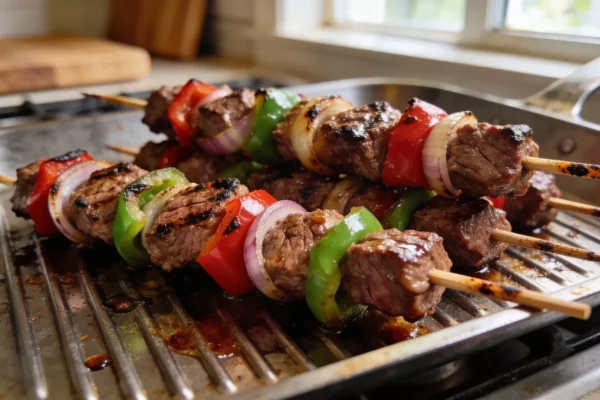 Steak Kabobs with Peppers and Onions — Easy Grill Dinner