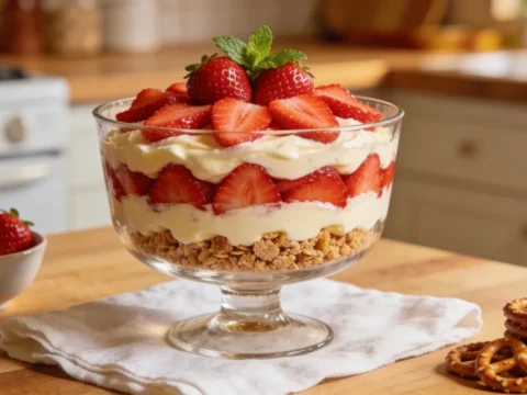 Strawberry Pretzel Salad — No Bake Classic Summer Dessert