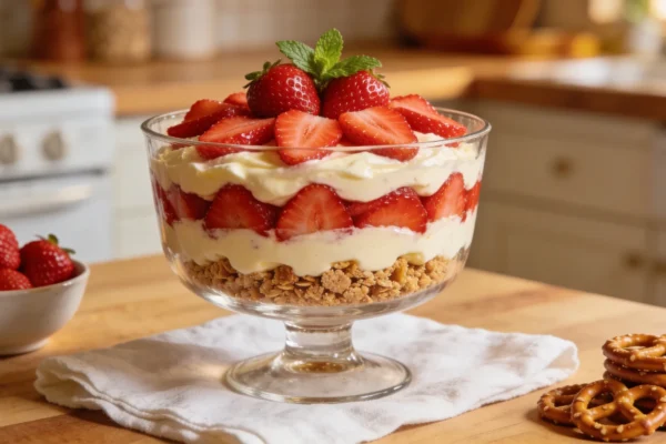 Strawberry Pretzel Salad — No Bake Classic Summer Dessert