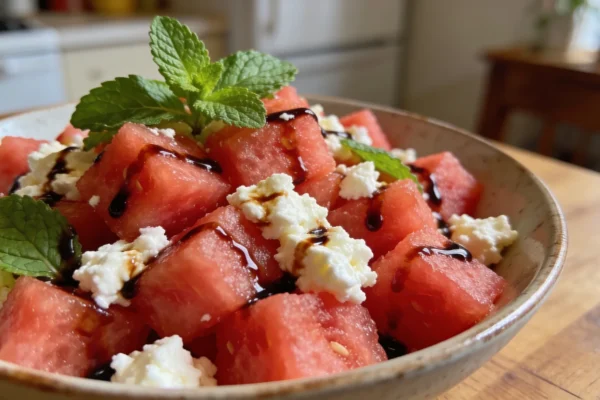 Watermelon Feta Salad with Mint and Balsamic