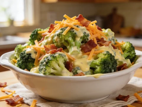 Broccoli Salad with Bacon, Cheddar and Creamy Dressing