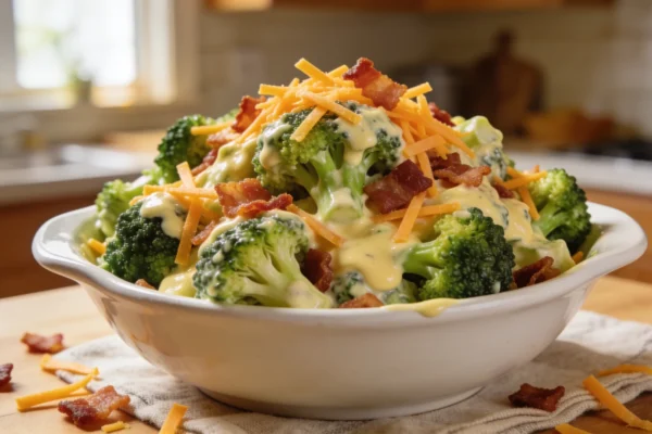 Broccoli Salad with Bacon, Cheddar and Creamy Dressing