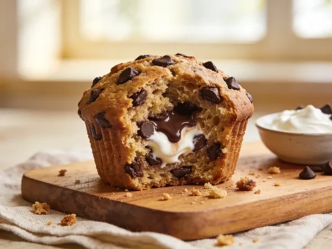 Healthy Chocolate Chip Muffins (Greek Yogurt, Bakery-Style Soft)
