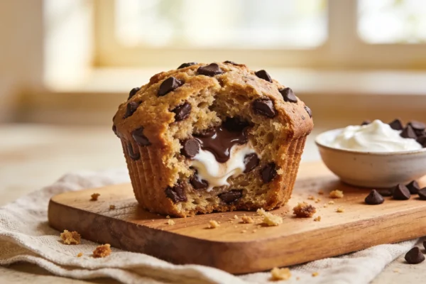 Healthy Chocolate Chip Muffins (Greek Yogurt, Bakery-Style Soft)