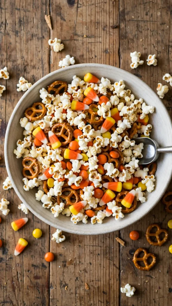 Candy Corn Popcorn Mix